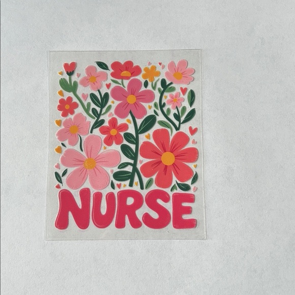 Nurse Floral Cup Decal - Picture 2 of 2